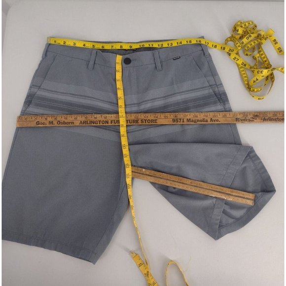 Hurley Phantom Striped Gray Hybrid Boardshorts Summer Beach Surf Skate Mens W 34 - Picture 6 of 6